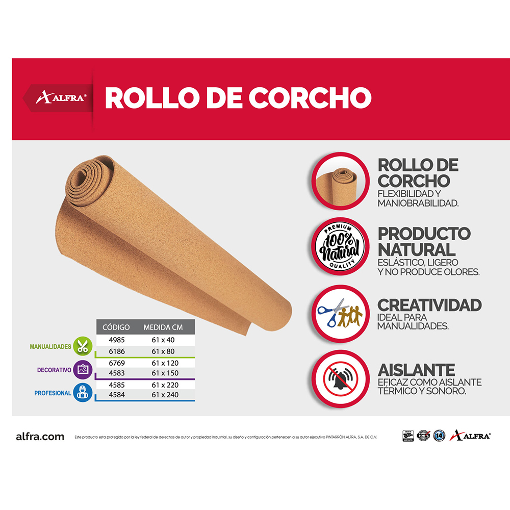 ROLLO CORCHO ALFRA 4985 40 X 60 CM X 4MM